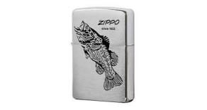 Зажигалка ZIPPO Black Bass, с покрытием Brushed Chrome, латунь/сталь, серебристая, 36x12x56 мм